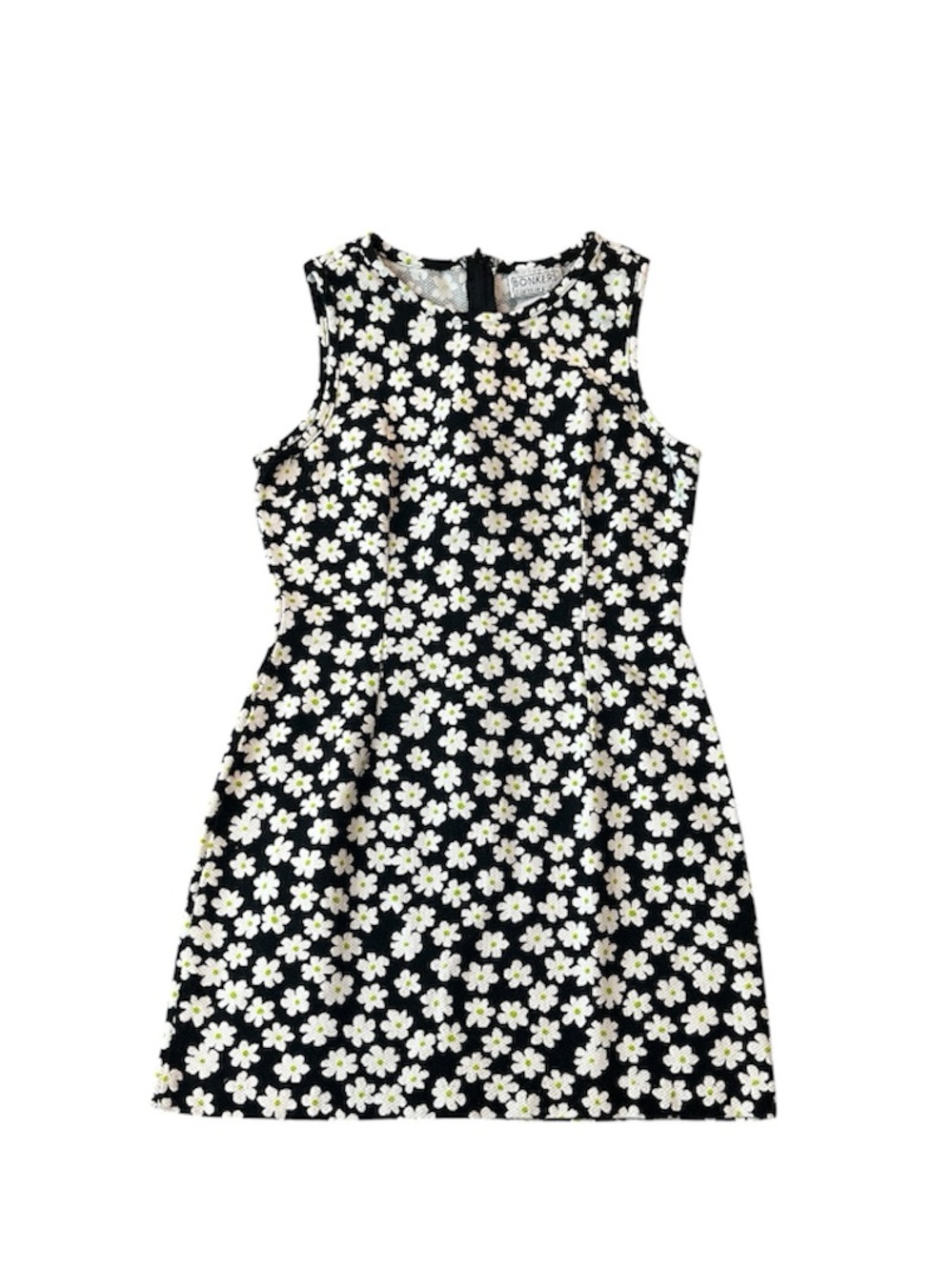 Vintage Bonkers Clothing Dress | Black with Daisy Print | Junior’s Size 9